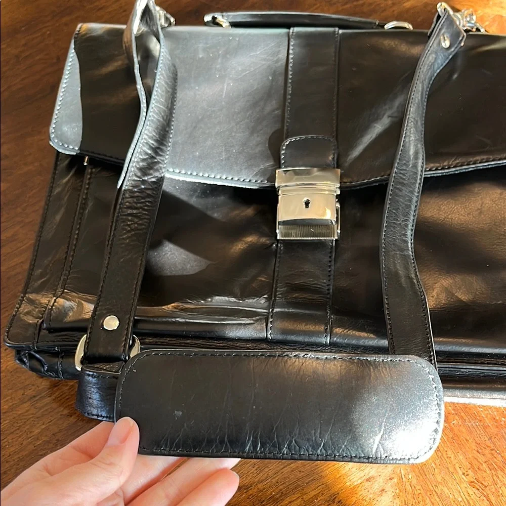 Genuine Leather Black Briefcase/Sachel